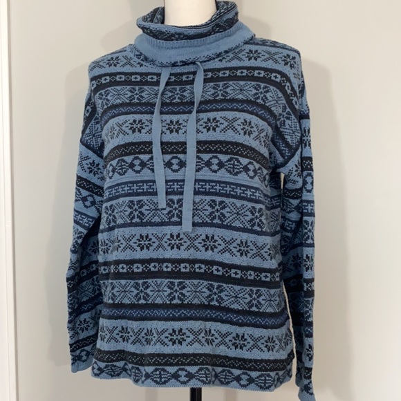 Chaps Winter Snowflake Turtleneck Cowl-neck Chunky Warm Snowflake Sweater - Picture 3 of 6